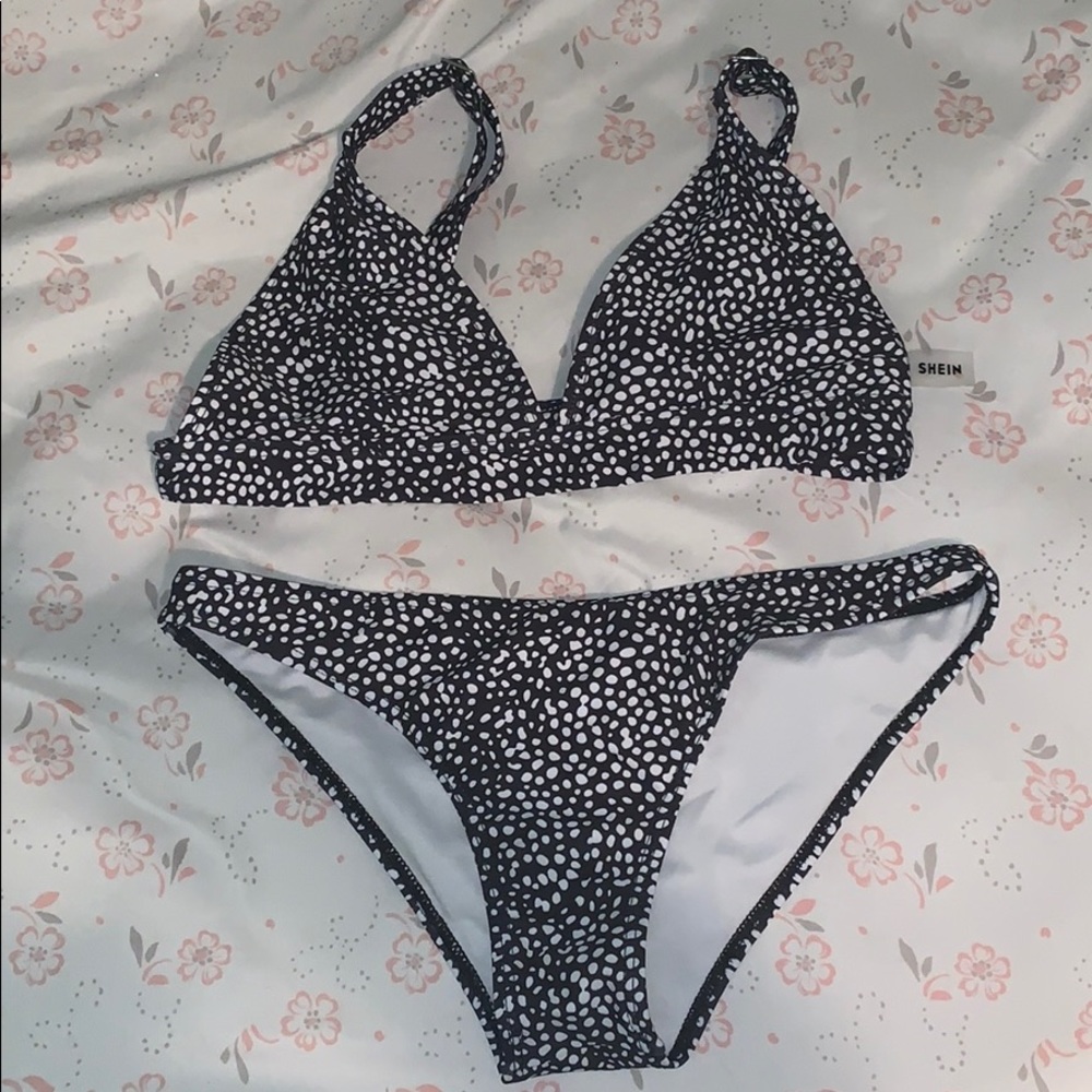 White/Black Dotted Bikini